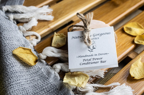 Petal power solid conditioner bar, with rose and geranium natural essential oils